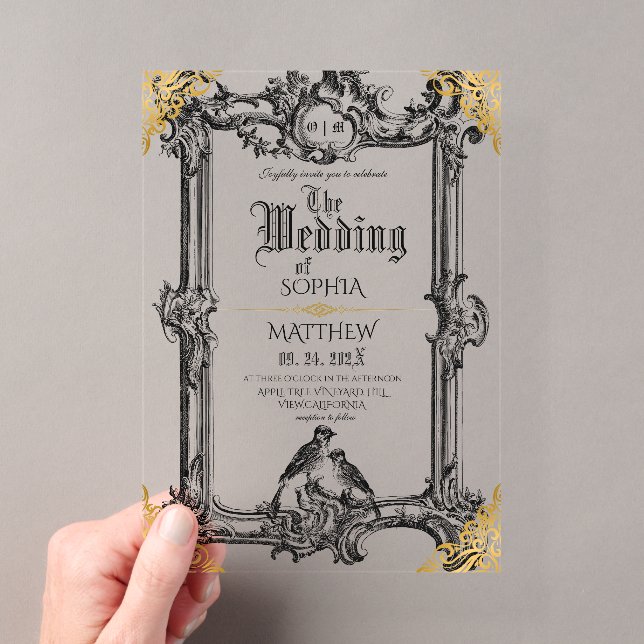 Fantasy Mediaeval Wedding  Acrylic Invitations (Insitu (Handheld))