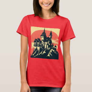 Fantasy Medieval Castle - Woodcut 4 T-Shirt