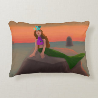 Fantasy Mermaid meets spirit animal Decorative Cushion