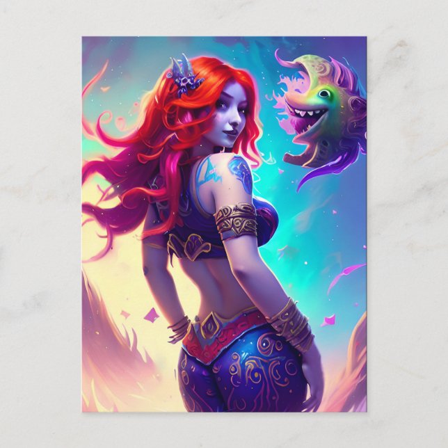Fantasy Mermaid Postcard (Front)