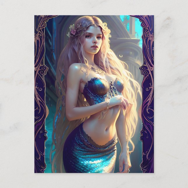 Fantasy Mermaid Postcard (Front)
