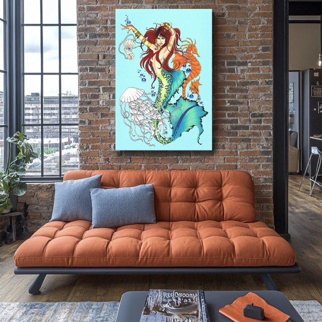Fantasy Mermaid Teal Tail Canvas Print (Creator Uploaded)