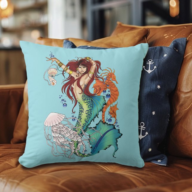 Fantasy Mermaid Teal Tail Cushion (Creator Uploaded)