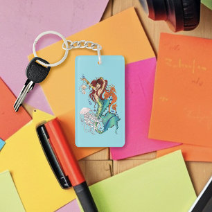 Fantasy Mermaid Teal Tail Key Ring