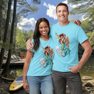 Fantasy Mermaid Teal Tile T-Shirt
