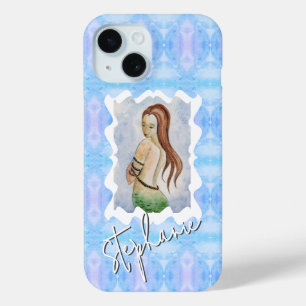 Fantasy Mermaid Watercolor Custom iPhone 15 Case