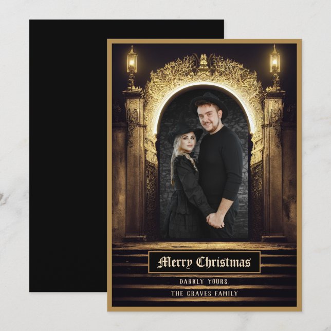 Fantasy Merry Christmas Holiday Card (Front/Back)