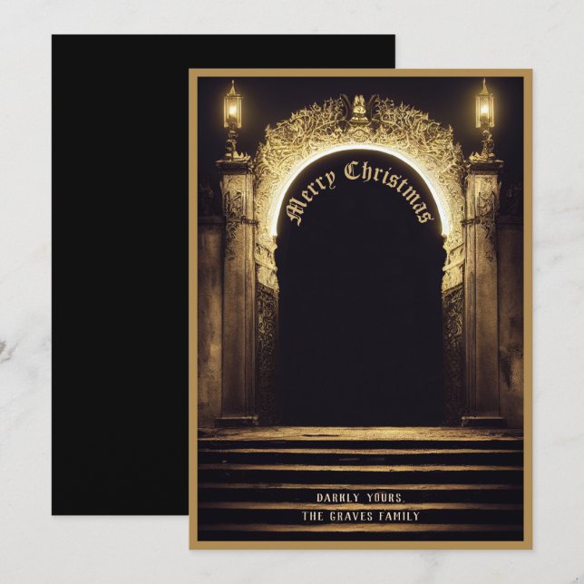 Fantasy Merry Christmas Holiday Card (Front/Back)