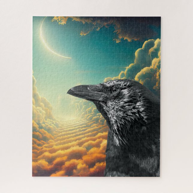 Fantasy Moon Black Raven   Jigsaw Puzzle (Vertical)