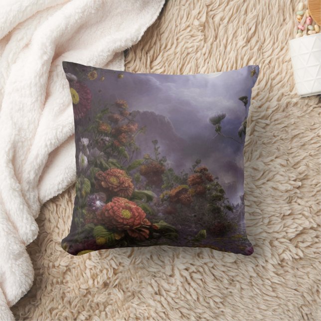 Fantasy Moonlight Magical Garden Landscape Jigsaw  Cushion (Blanket)