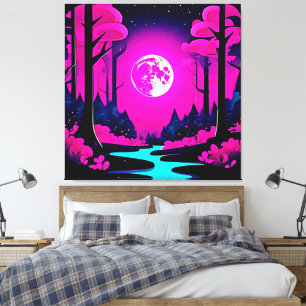 Fantasy Moonlit Woods Art Canvas Print