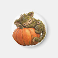 Fantasy Moss Creature with Pumpkin Postcard
