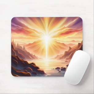 Fantasy Mountain Valley Lake Mouse Mat