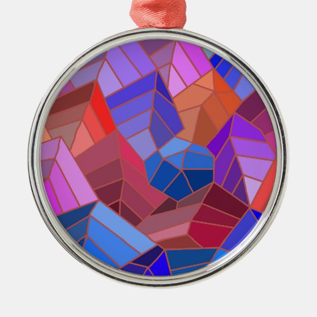 Fantasy Mountains View from the Sky Metal Tree Decoration (Front)