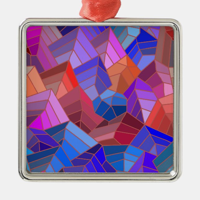 Fantasy Mountains View from the Sky Metal Tree Decoration (Front)