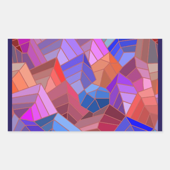 Fantasy Mountains View from the Sky Rectangular Sticker (Front)