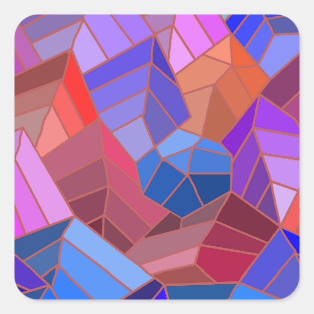 Fantasy Mountains View from the Sky Square Sticker (Front)