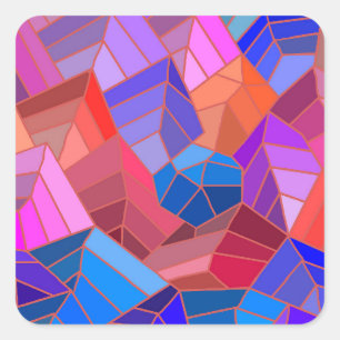 Fantasy Mountains View from the Sky Square Sticker