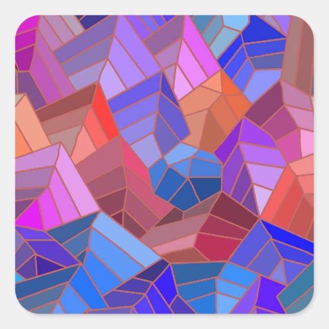 Fantasy Mountains View from the Sky Square Sticker (Front)