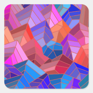 Fantasy Mountains View from the Sky Square Sticker