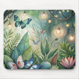 Fantasy Mousepad W/ Flowers and Butterflies 