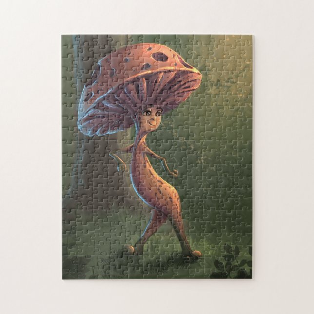 Fantasy mushroom character in forest jigsaw puzzle (Vertical)