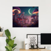 Fantasy Mushroom city Poster (Home Office)