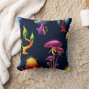 Fantasy Mushroom Forest Pattern – Colourful Magica Cushion