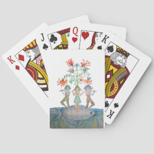 Fantasy Musicians on a Giant Fish Playing Cards