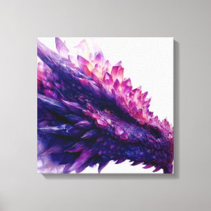 Fantasy Mystical Amethyst Crystal Dragon Beast Canvas Print