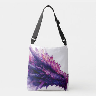 Fantasy Mystical Amethyst Crystal Dragon Beast Crossbody Bag