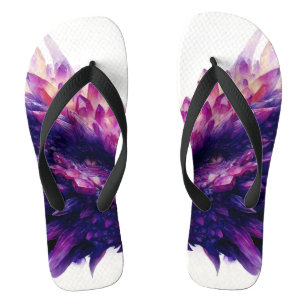 Fantasy Mystical Amethyst Crystal Dragon Beast Flip Flops