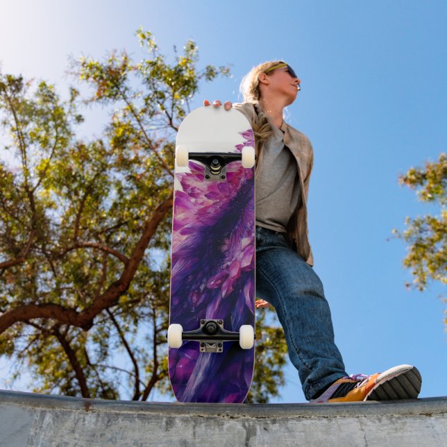Fantasy Mystical Amethyst Crystal Dragon Beast Skateboard (Outdoor 1)