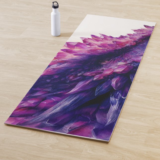 Fantasy Mystical Amethyst Crystal Dragon Beast Yoga Mat (In Situ)