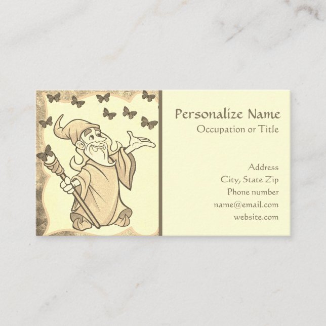 Fantasy Mystical Enchanting Wizard of Magic Business Card (Front)