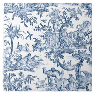Fantasy Mythical Creatures Vintage Toile-Blue Tile