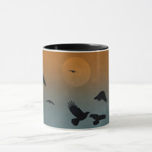 Fantasy Night Of A Full Moon And Crows Mug