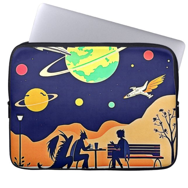  Fantasy Night Rendezvous Laptop Sleeve (Front)