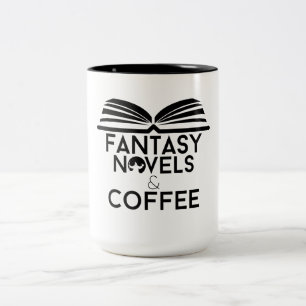 Fantasy Novels and Coffee Two-Tone Coffee Mug