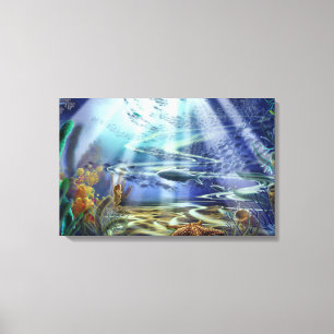 Fantasy Ocean Floor 16x25  Wrapped Canvas