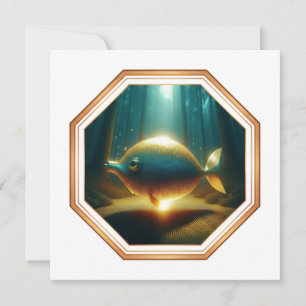 Fantasy of a Hybrid Creature Part Pig Part Fish Invitation