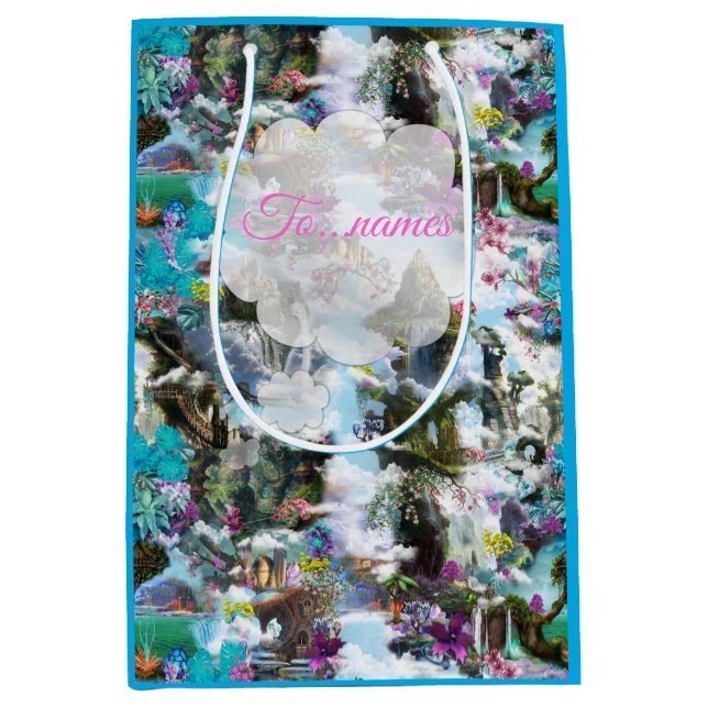 Fantasy Other worlds in the Clouds Medium Gift Bag (Front)
