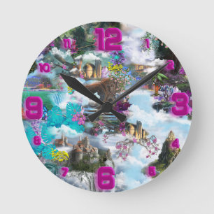 Fantasy Other worlds in the Clouds  Round Clock