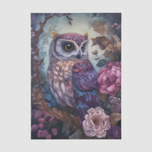 Fantasy Owl Floral Tissue Paper