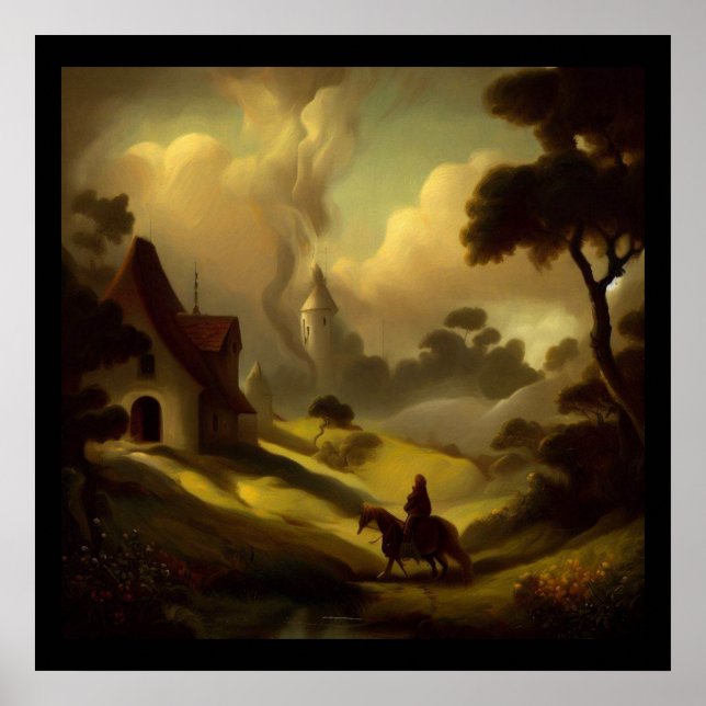 Fantasy Painting 2 - Mediaeval Landscape Poster (Front)