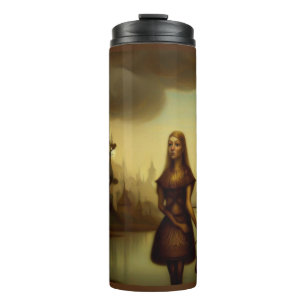 Fantasy Painting 4 - Girl Holding Lantern Thermal Tumbler