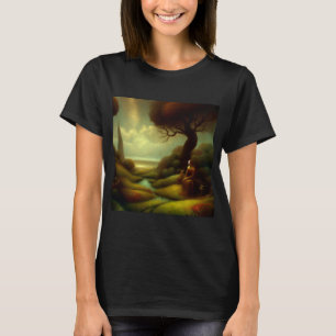 Fantasy Painting 7 - Woman and Cat T-Shirt