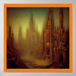Fantasy Painting 9 - Abandoned City Poster