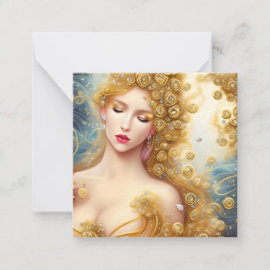 Fantasy Painting of a SciFi Exquisite Delicate Gol Card