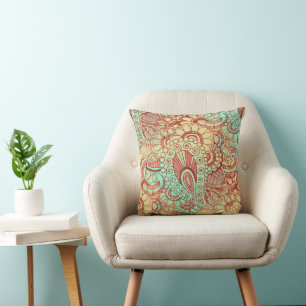 Fantasy Paisley Ornaments Seamless Pattern 11 Cushion
